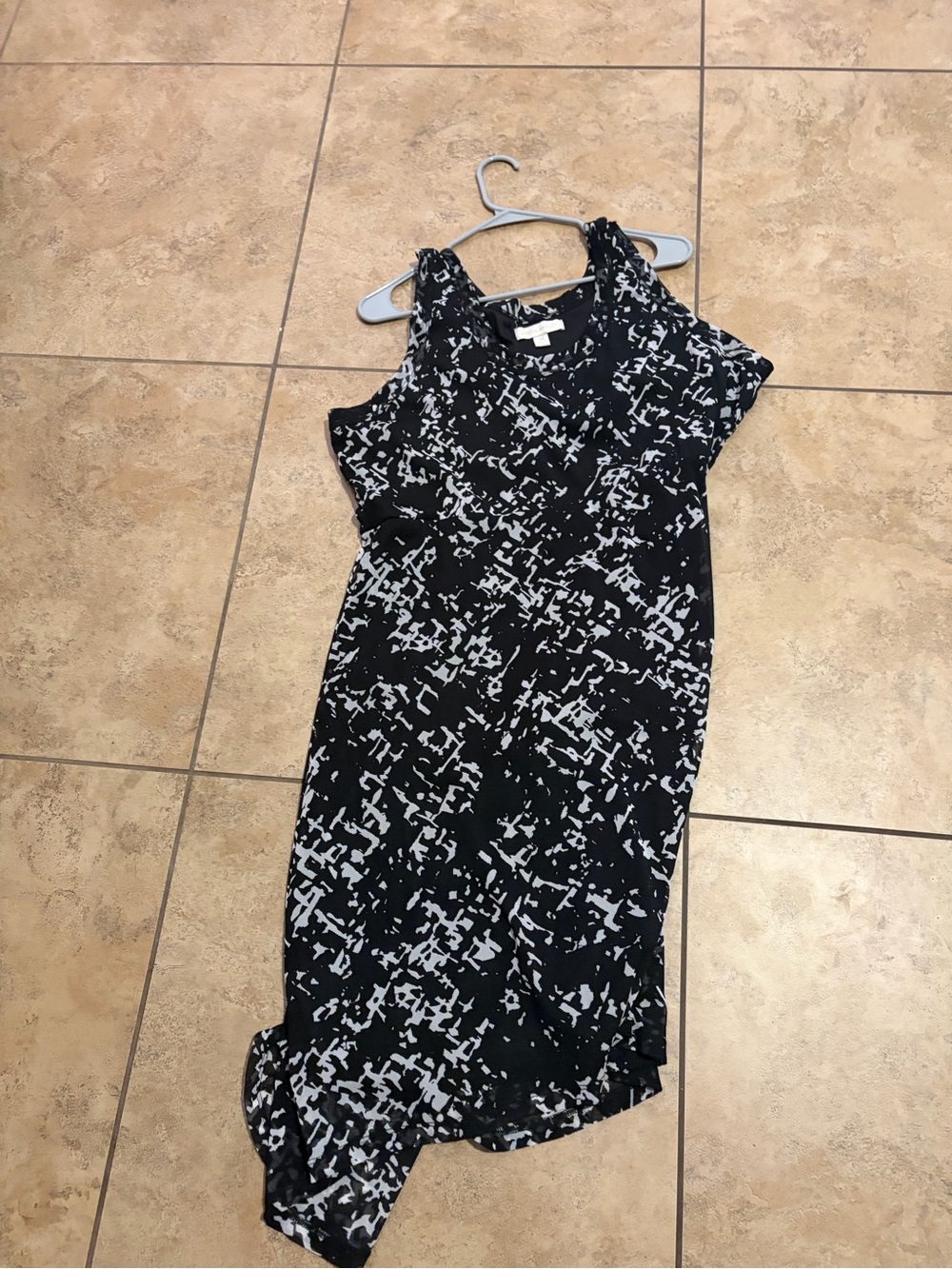 Laura Ashley Black and White Asymmetrical Sleeveless Dress